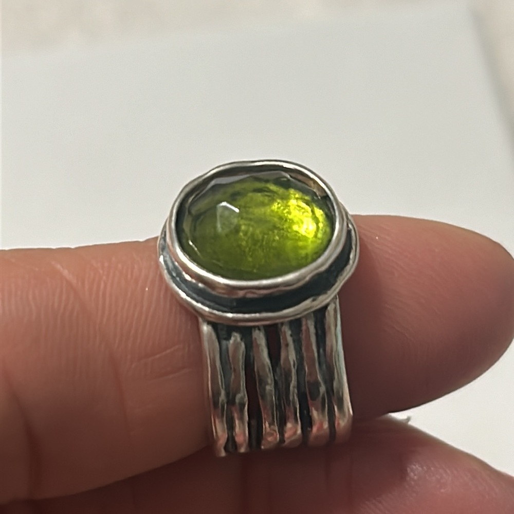 Silpada green Stone ring 7.5 - Picture 3 of 11